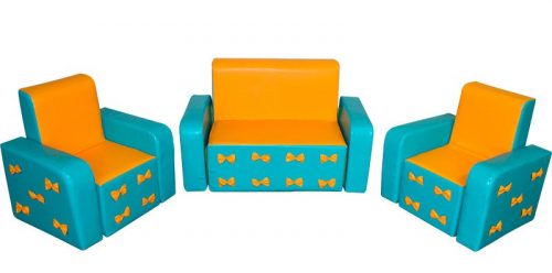 Комплект мягконабивной детской мебели Бантики