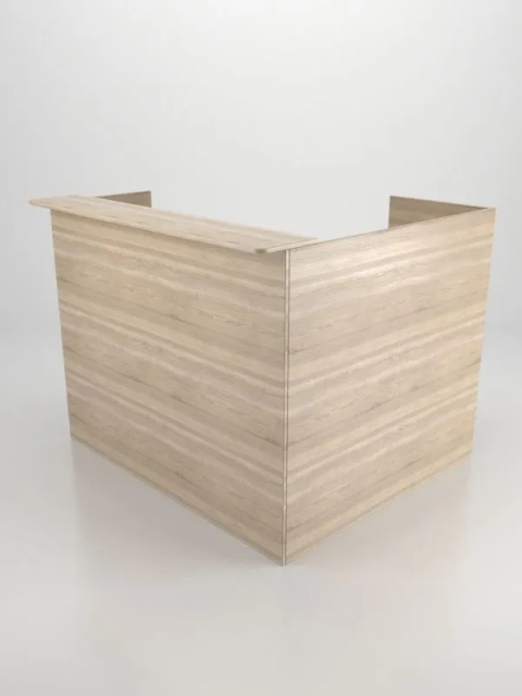 Стойка-ресепшен №12, угловая, ширина 1400мм, правостороннй/левосторонний, внутри угловой стол без ящиков